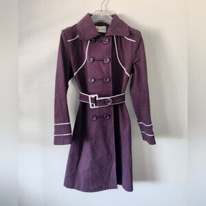 BARBARA BUI | Vintage trench coat purple white belted sz M